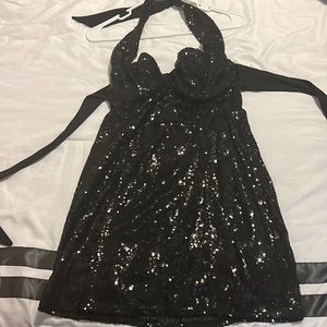 Lucy in the Sky Black Sequin Mini Dress